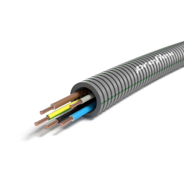 CABLEBEL - Preflex voorbedrade buis 16mm + VOB 5G1,5mm² haspel 300m