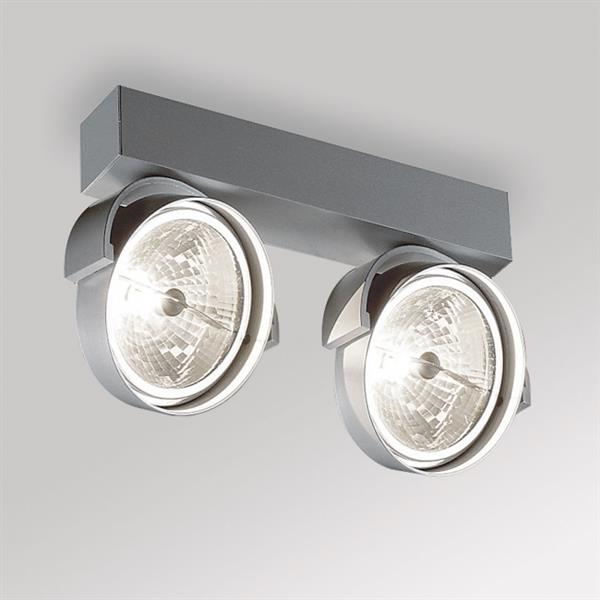 DELTA LIGHT - Rand 211 T50 downlight app 2x50W QR-LP111 G53 220-240V TE IP20 alugris