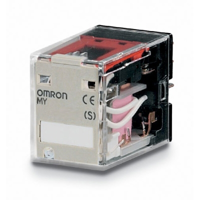 OMRON - Miniatuur relais, 200/240 VAC, 4 x wissel, 5 A, voor aansluitvoet