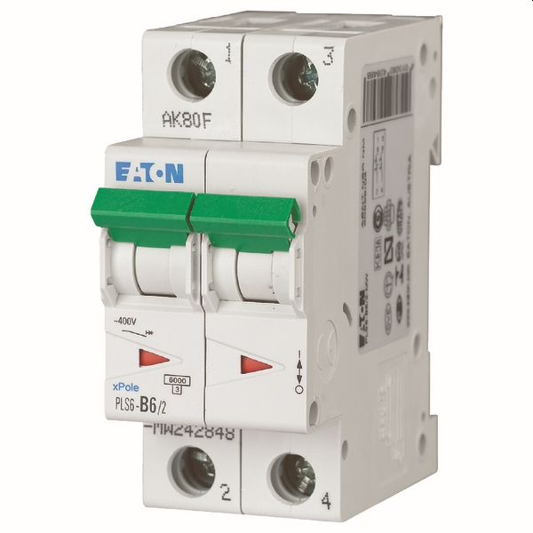 MOELLER - Disjoncteur PLS6-C6/2-MW , C 6A , 2 pôles , 6 kA