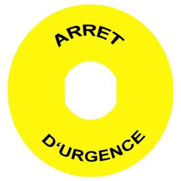 TELEMECANIQUE - Étiquette - Ø22 - Ø60mm - ARRET D'URGENCE