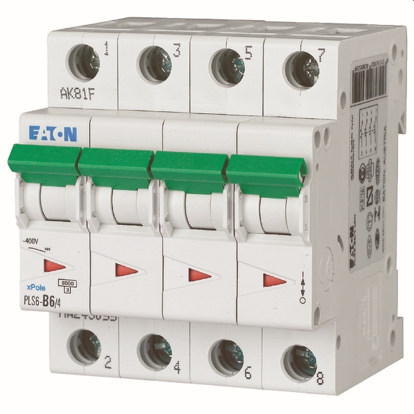MOELLER - Disjoncteur PLS6-C6/4-MW , C 6A , 4 pôles , 6 kA
