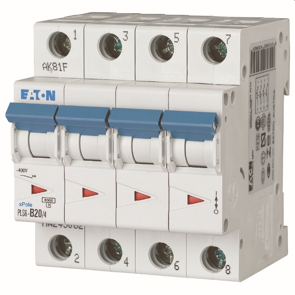 MOELLER - Disjoncteur PLS6-C20/4-MW , C 20A , 4 pôles , 6 kA