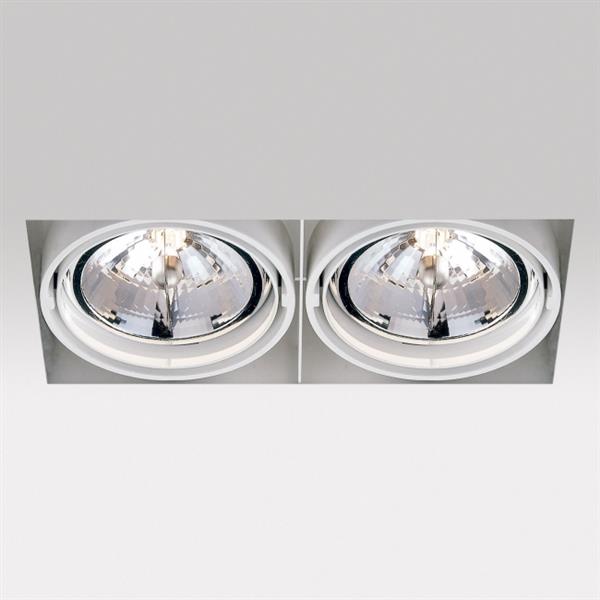 DELTA LIGHT - Grid in Trim 2 QR Inbouwdownlight 2x100W QR-LP111 G53 12V 0-30° IP20 wit