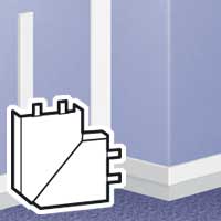 LEGRAND - Platte hoek DLP bovenplint 75 x 20 mm - wit