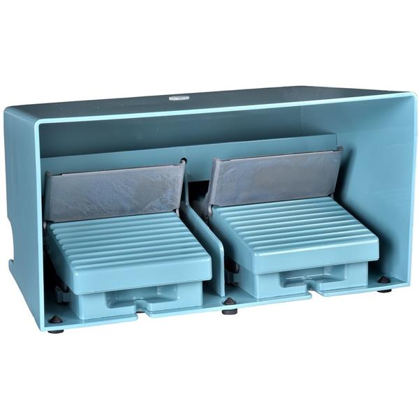 TELEMECANIQUE - Dubbele voetschakelaar XPE-M - met beschermkap - metaal - blauw - 2NC+2NO