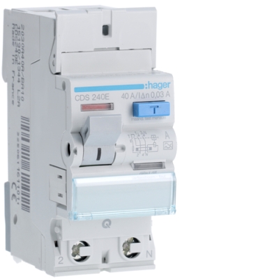 HAGER - Interrupteur différentiel 2P 40A 30mA type A qc