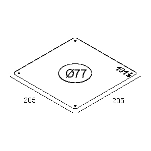 DELTA LIGHT - Plasterkit 101 205x205 rond gat ø77