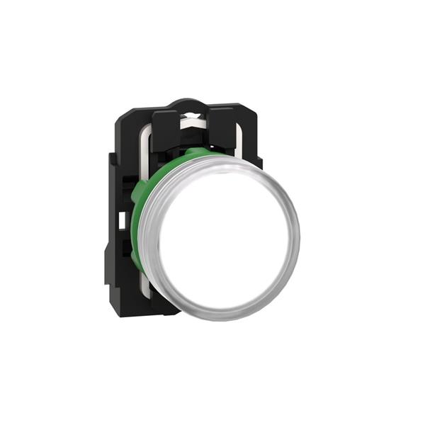 TELEMECANIQUE - controlelamp rond Ø 22 - IP 65 - wit - ingebouwde LED -24 V - klemmen