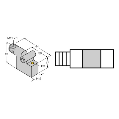 Multiprox - Sensor bondig magneet-inductief metaal PNP 10-30VDC LED conn M12