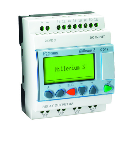 CROUZET - Millenium 3 - Compact versie - CD12 - 24V DC, 8x IN, 4x relais OUT, LCD displa