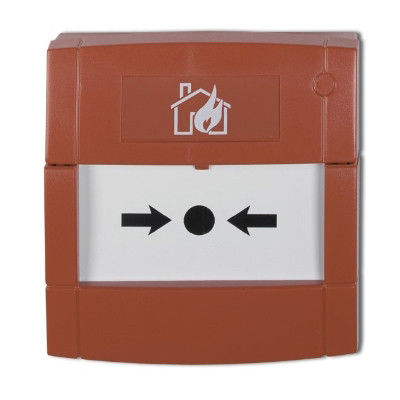 UTC Fire & Security - Branddrukknop rood, inbouw/opbouw, met breekglaasje, met connector en weerstand