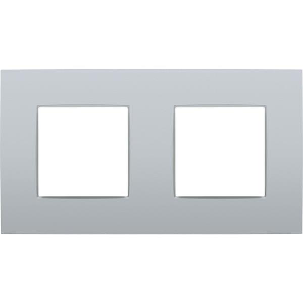NIKO - Plaque de recouvrement (71mm) double horizontal, sterling