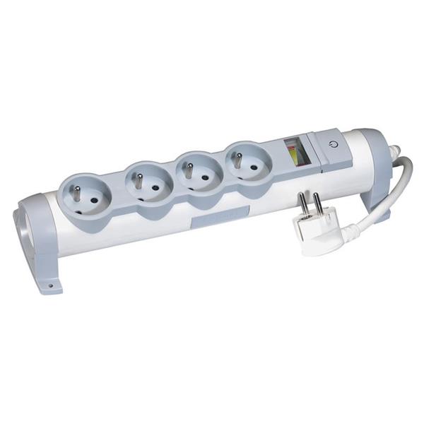 LEGRAND - Bloc multiprises rot. 4x(2P+T) + ind. surcharge - cordon 1,5m