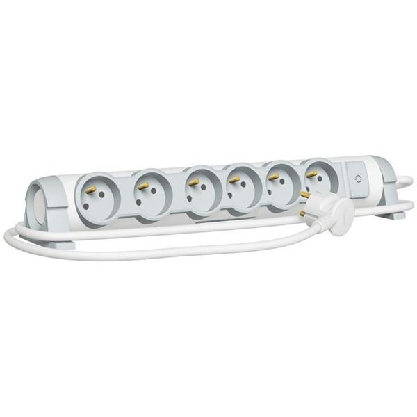 LEGRAND - Bloc multiprises rot. 6x(2P+T) avec terre - cordon 3 m