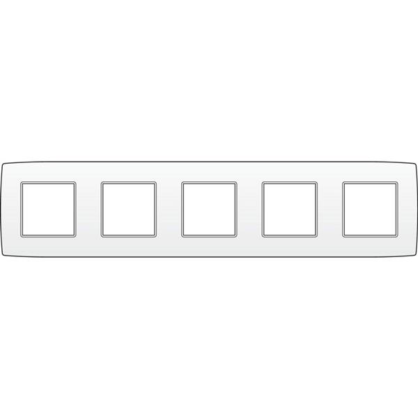 NIKO - Plaque de recouvrement (71mm) quintuple horizontal, blanc