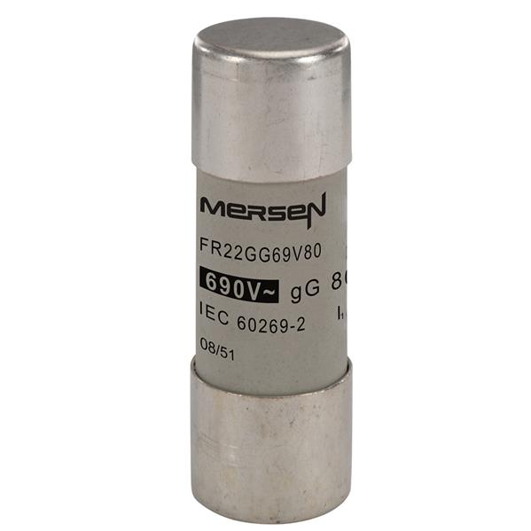 Mersen - Fusible cylindrique 22x58 gG 80A 690V sans voyant