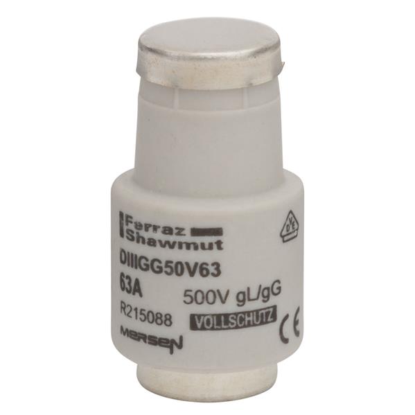 Mersen - Diazed zekering DIII (E33) 63A 500V gG traag - koper