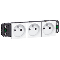 LEGRAND - Mosaic contactdoos DLP 3x 2P+A steekklem 10/16A 250V 6 modules