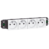 LEGRAND - Mosaic contactdoos DLP 4x 2P+A steekklem 10/16A 250V 8 modules