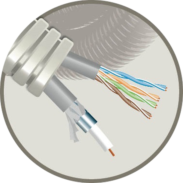 CABLEBEL - Elflex tube précâblé 20mm + coax Electrabel T/X130VFAC82CW + data U/UTP CAT5e