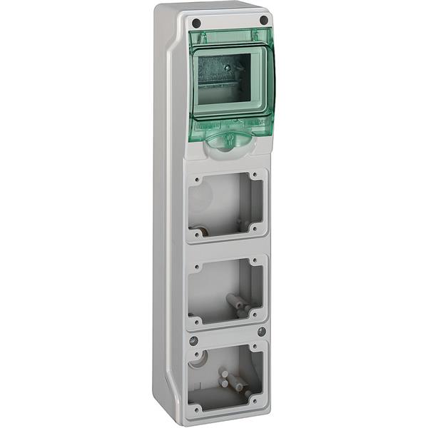 MERLIN GERIN - coffret mini Kaedra - pour prises - 98 x 392 mm - 4 modules - 3 ouvertures