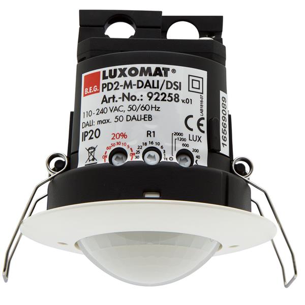 Luxomat - DÚtecteur de prÚsence PD2-mÔitre, DALI/DSI, portÚe Ï 10m, faux plafond