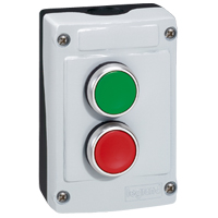 LEGRAND - Osmoz drukknopkast - grijs - groen I + NO en rood 0 + NG