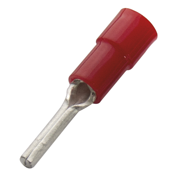 Haupa - Embout rond, isolé PVC, 0,5-1mm², longueur 22,4mm, épaisseur fiche 1,8mm, rouge