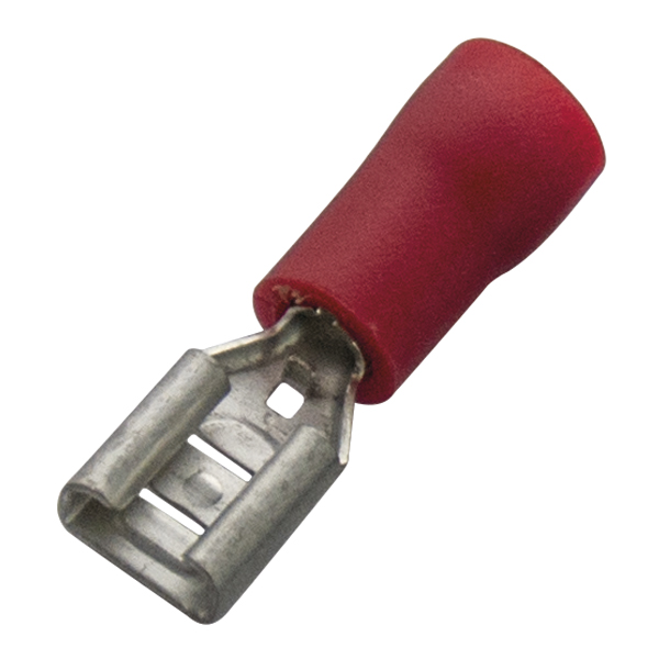 Haupa - Vlakstekerhuls, geïsoleerd PVC, 0,5-1mm²,stift 6,3x0,8mm, rood