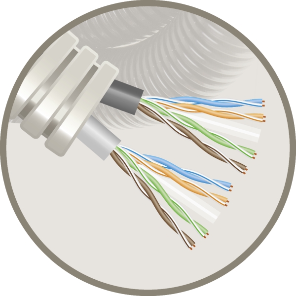 CABLEBEL - Elflex voorbedrade buis 20mm + data 2x U/UTP CAT6 PVC