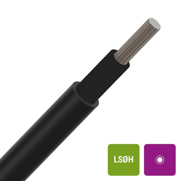 CABLES SPECIAUX - Solar câble photovoltaïque certifié TUV caoutchouc LS0H noir 1kV classe 5 10mm²