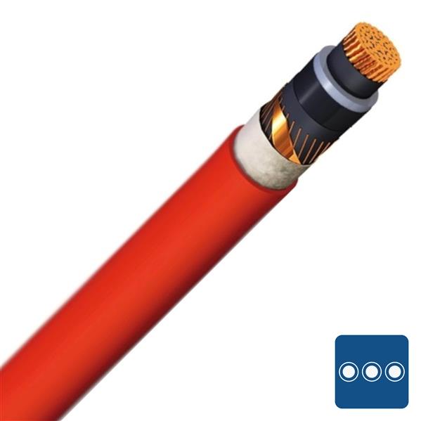 ENERGIE CABLES HT - EXECVB moyenne tension monoconducteur 8,7/15kV CU PVC rouge Eupen F2 95/25mm²