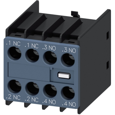 SIEMENS - AUX. SWITCH BLOCK , 2NO+2NC COND. PATHS: 1NC, 1NC, 1NO, 1NO, F. CONT. RELAYS A.