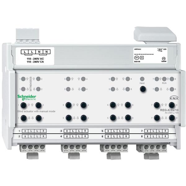 Gardy - Actionneur de volets/stores KNX REG-K 8x10A à actionnement manuel, gris clair