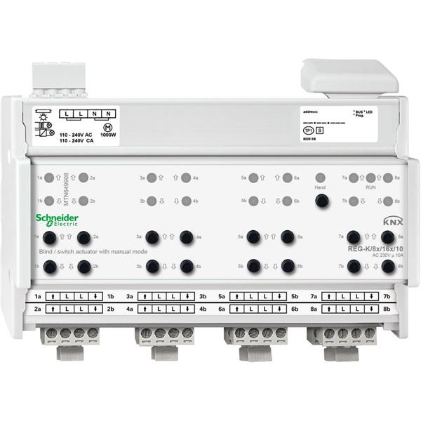 Gardy - Actionneur de stores/commutation KNX REG-K 8x/16x10A à actionnement manuel