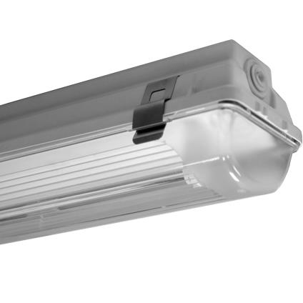 PIL - Acro XS waterdicht armatuur 1x49W T5 polycarbonaat met inox clips iP65