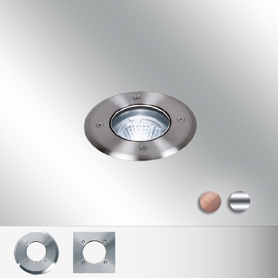 Bel-Lighting - Bolas spot encastré en sol rond 1x7W fluo Gu10 230-240V H95xD100mm cuivre
