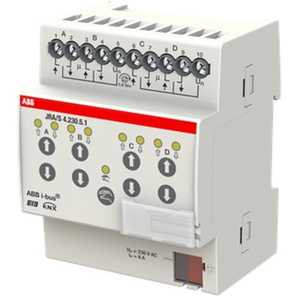 Busch Jaeger - Actionneur volets/stores 4 sorties, 230 VAC, forçage manuel, travel detection