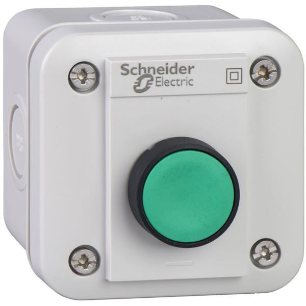 TELEMECANIQUE - Drukknopkast XAL-E - 1 verzonken drukknop - terugverend - groen - 1NO - I