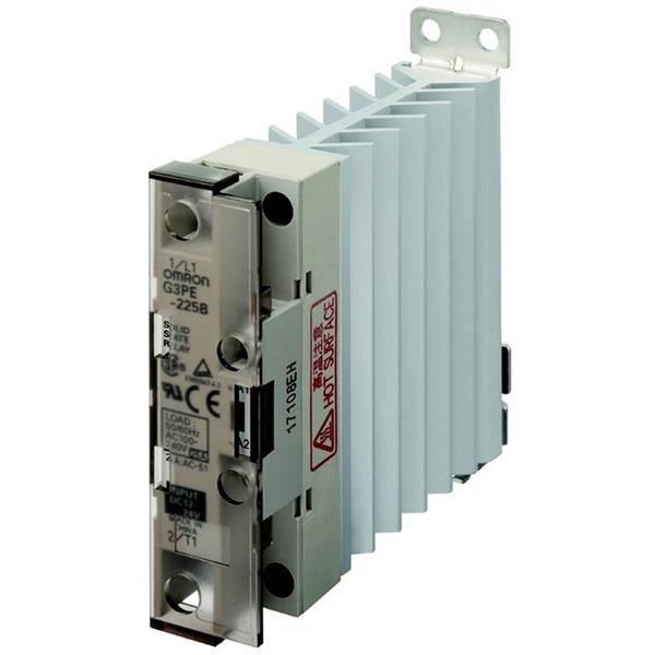 OMRON - SSR 1-fase, koellichaam, LED, afdekkap, nuldoorgang, 12-24V DC, 25A