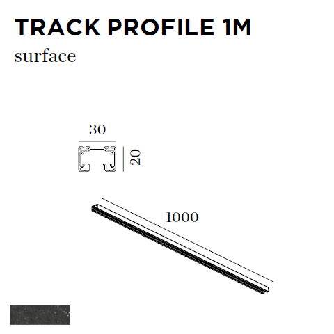 WEVER & DUCRE - TRACK PROFILE 1M zwart