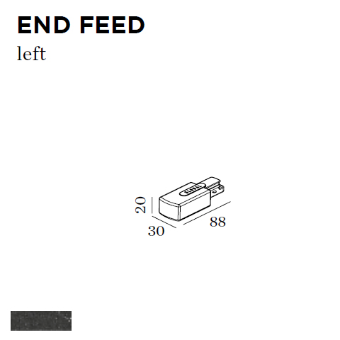 WEVER & DUCRE - END FEED LEFT 30x88x20mm zwart