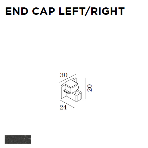 WEVER & DUCRE - END CAP G41 24x20x30mm zwart