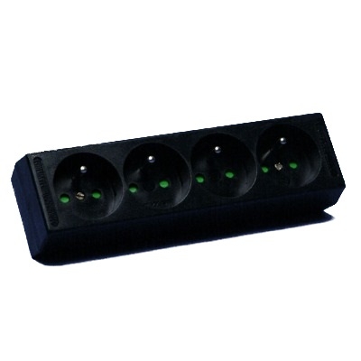 VYNCKIER - Tafelcontactdoos 4x(2P+A)16A zonder snoer zwart