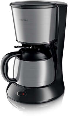 PHILIPS - Koffiezetapparaat Daily Collection met thermoskan - 1l - zwart/metaal