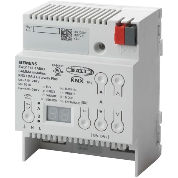 SIEMENS - KNX INTERFACE DALI N PLUS 141/03, 1X64 BALLASTES DALI, 16 GROUPES