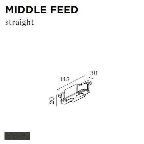 WEVER & DUCRE - MIDDLE FEED 20x145x30mm zwart