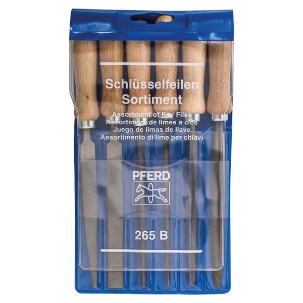 PFERD-RUGGEBERG-BENELUX - Vijl, Sleutel, houten Heft, halfzoet, Pferd, L 4'' / 100 mm, Set, kunststof Etui