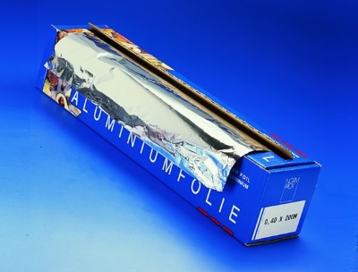 PAPIERWAREN - Rouleau Aluminium, Recharge Wrapmaster, Aluminium, 45cm x 200m, 14µ, 3 Rouleaux